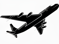 用于机场推荐页面的黑色飞机图标，象征稳定快速的梯子服务